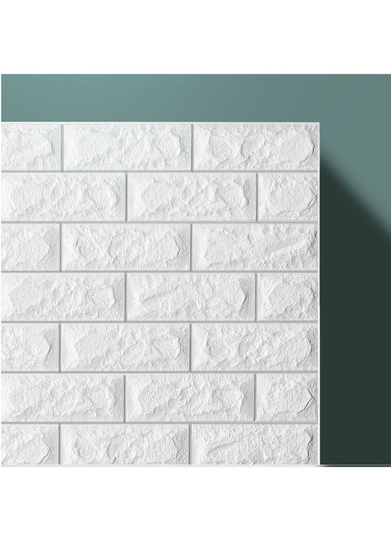 FFD 10 Pieces Brick Wall Stickers PE Foam Self Adhesive Wallpaper Removable and Waterproof Art Wall Tiles For Bedroom Living Room Background TV Decor