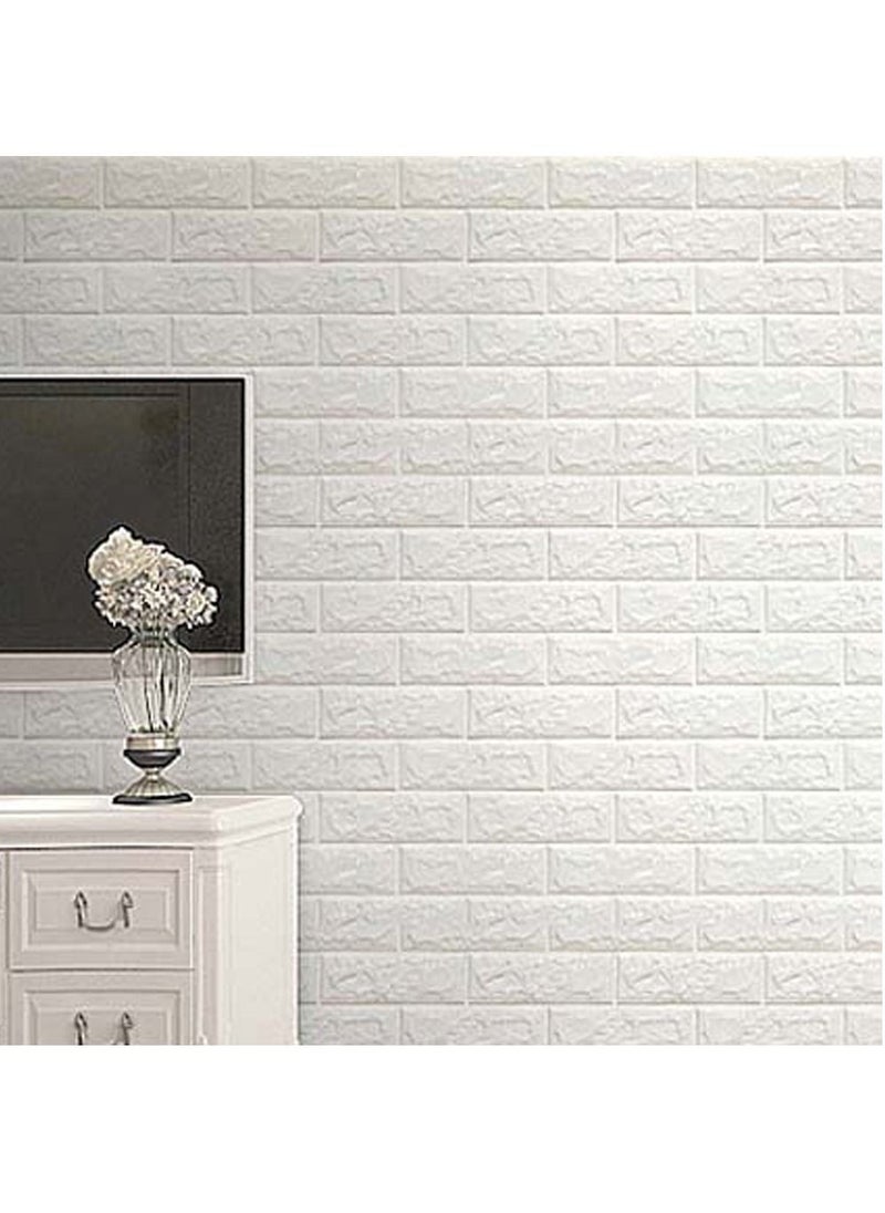 FFD 10 Pieces Brick Wall Stickers PE Foam Self Adhesive Wallpaper Removable and Waterproof Art Wall Tiles For Bedroom Living Room Background TV Decor