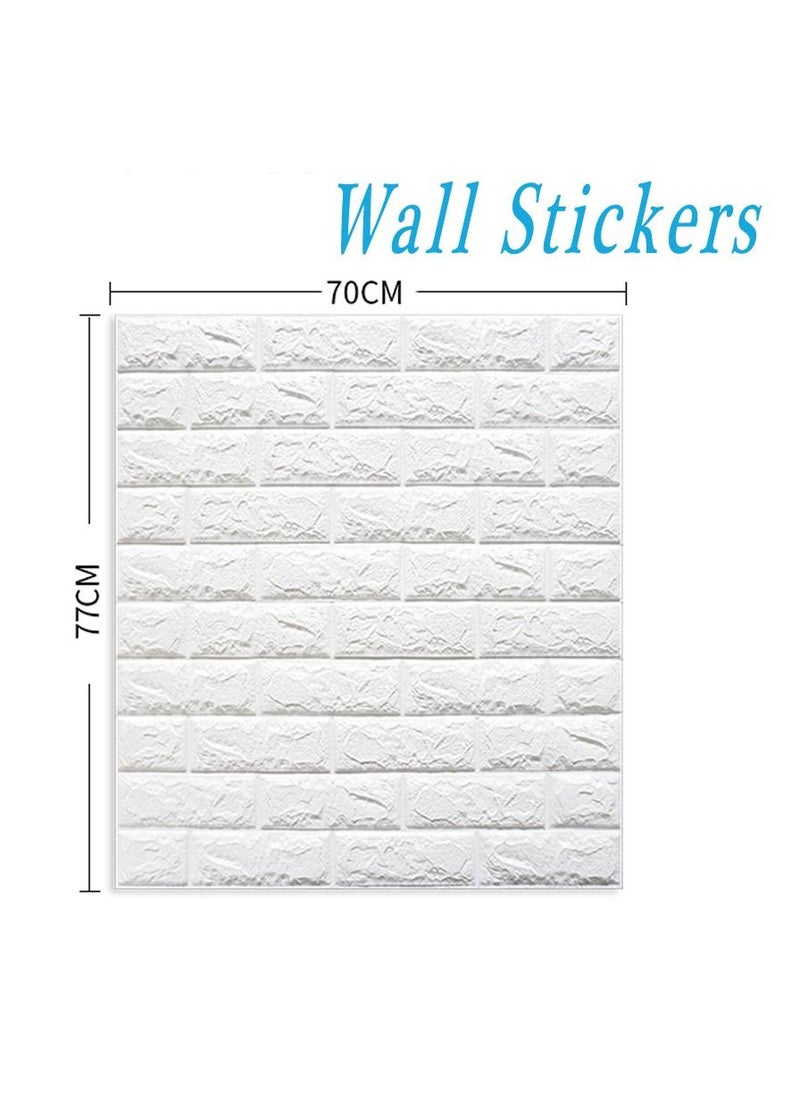 FFD 10 Pieces Brick Wall Stickers PE Foam Self Adhesive Wallpaper Removable and Waterproof Art Wall Tiles For Bedroom Living Room Background TV Decor