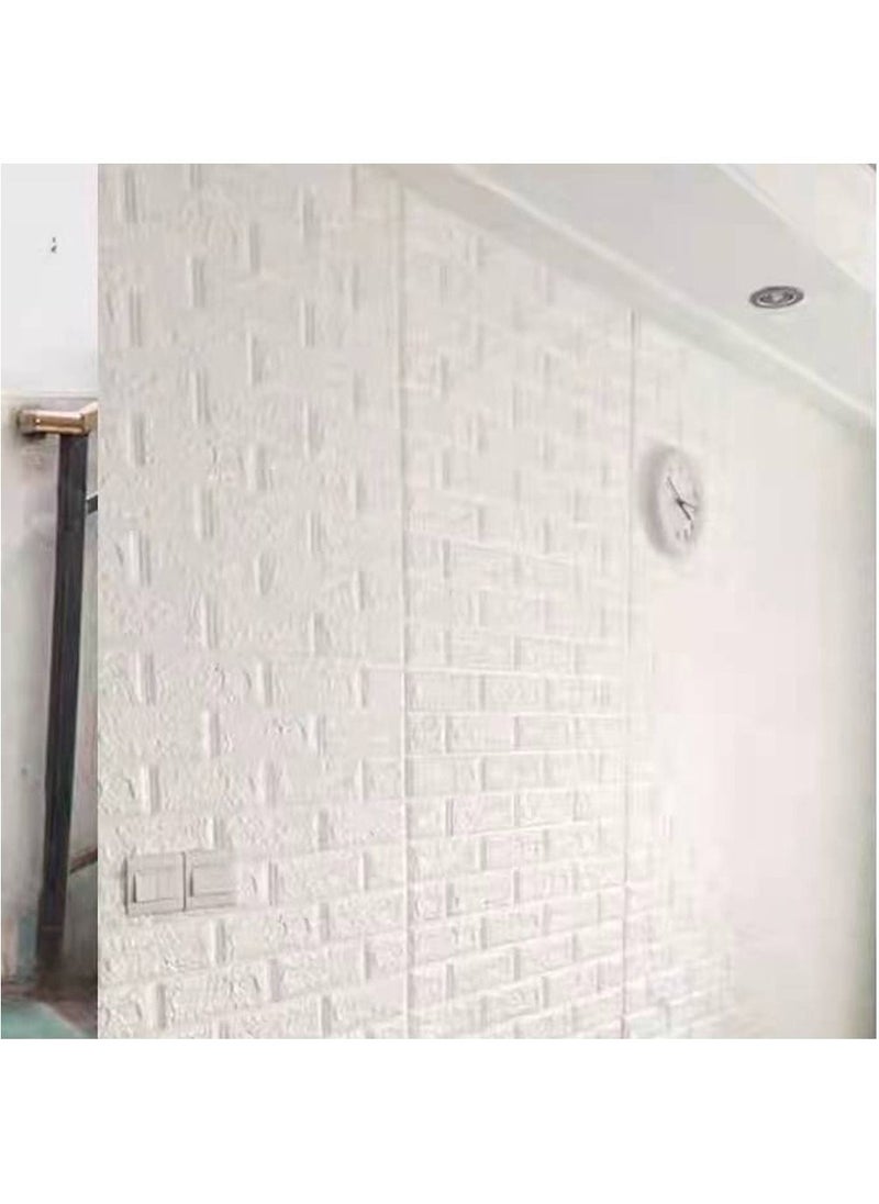 FFD 10 Pieces Brick Wall Stickers PE Foam Self Adhesive Wallpaper Removable and Waterproof Art Wall Tiles For Bedroom Living Room Background TV Decor