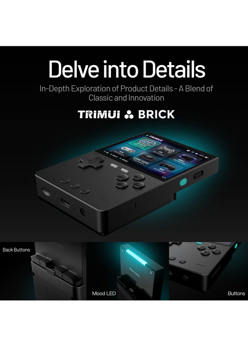 Trimui Brick Handheld Game Linux Console T3040 Portable Open-Source Allwinner A133P PowerVR GE8300 3.2 inches IPS Full-fit Screen Built-in Mono Microphone 3000mAh