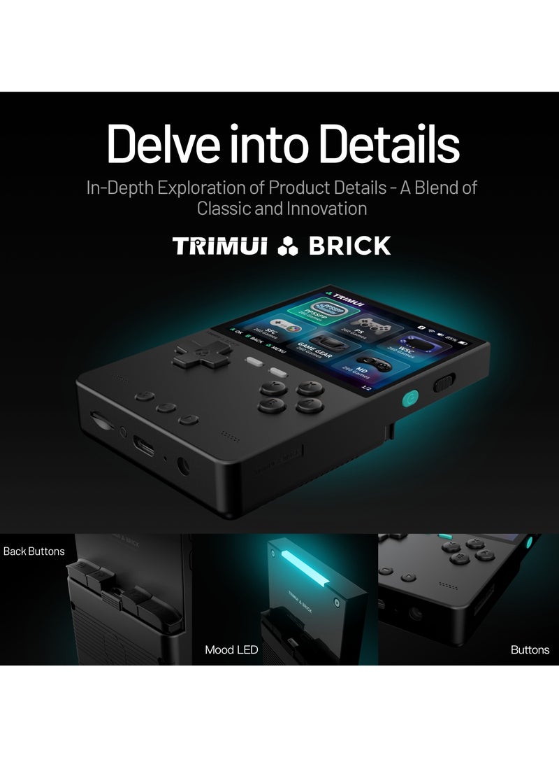 Trimui Brick Handheld Game Linux Console T3040 Portable Open-Source Allwinner A133P PowerVR GE8300 3.2 inches IPS Full-fit Screen Built-in Mono Microphone 3000mAh