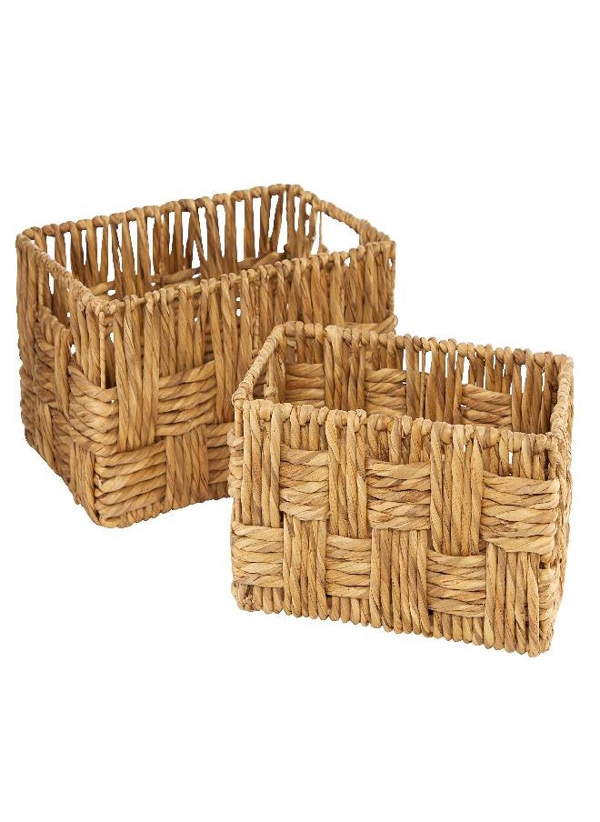 Deco 79 Jute Handmade Storage Basket with Handles, Set of 2 16