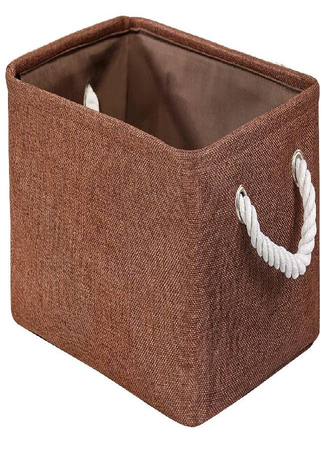 TheWarmHome Storage Basket Fabric Storage Bin Shelf Basket Dog Toy Storage Basket Baby Storage Basket Canvas Storage Basket for Home, Shelf, Closet(Brown-1 Pack, 13.8L×9.8W×6.7H)