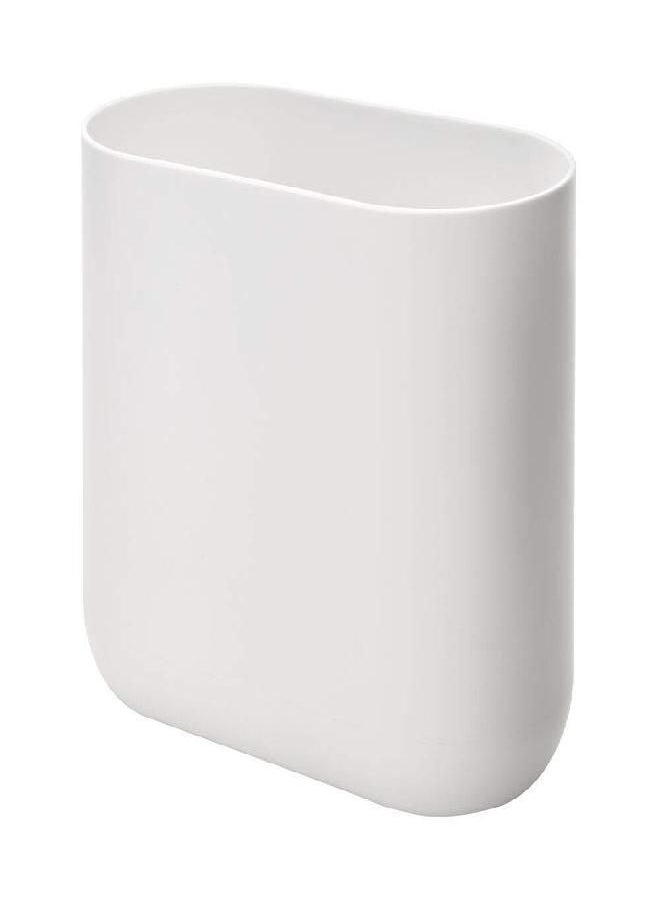 iDesign Slim Oval Plastic Waste Basket The Cade Collection, 10.56” x 5.5” x 9.77”, White