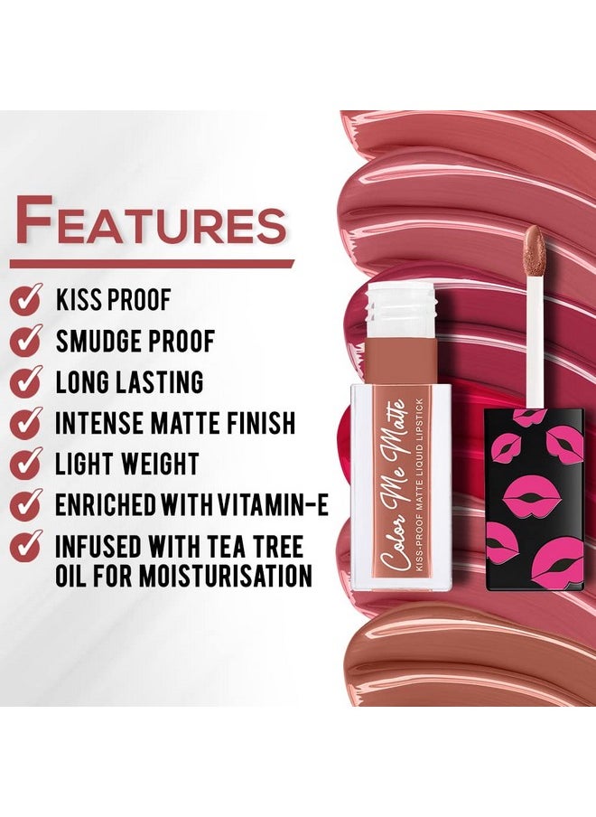 Color Me Matte Long Lasting Liquid Lipstick Enriched With Vitamin E & Tea Tree Oil (Caramel Brown5 Ml)