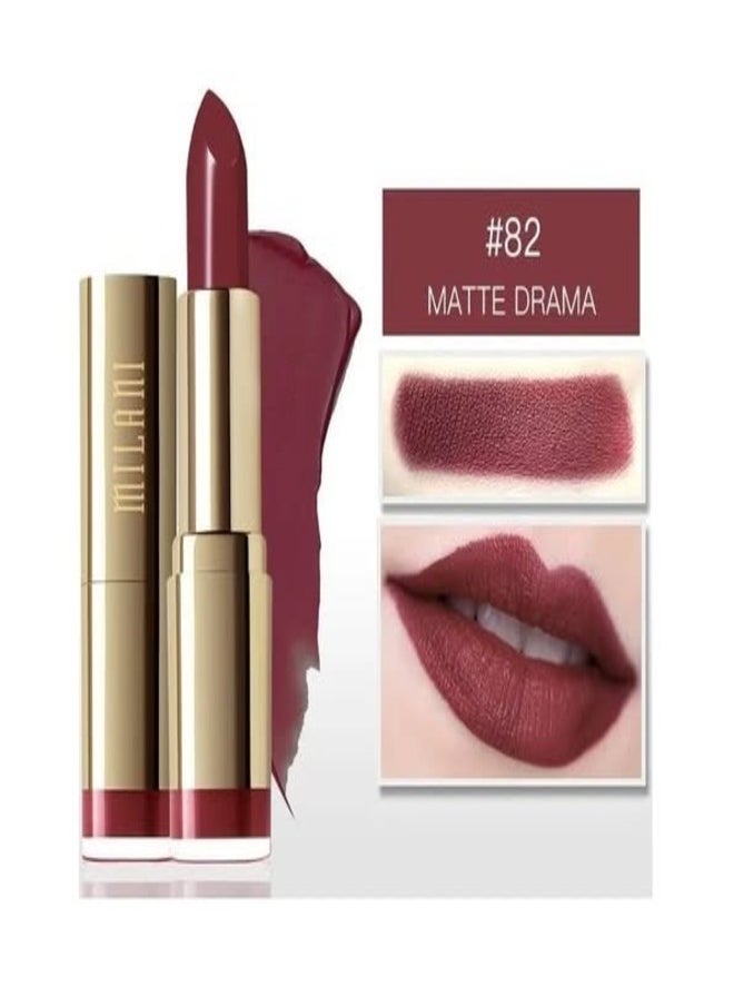 Milani Color Statement Matte Lipstick  82 Matte Drama Cruelty-Free Nourishing Lipstick in Vibrant Shades 5g