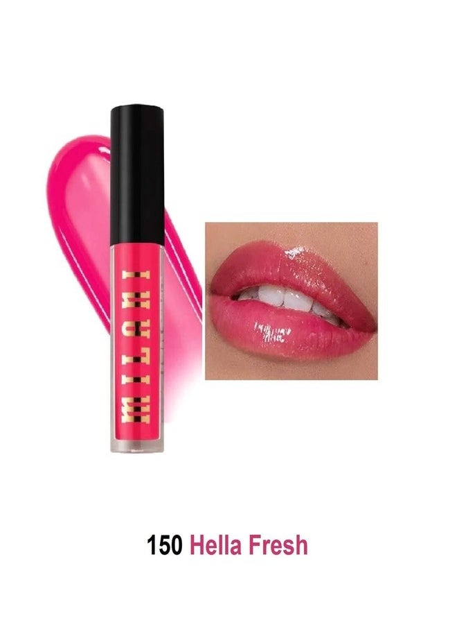 Milani Ludicrous Lip Gloss - Hella Fresh - Moisturizing 3D Shine Finish, 5g