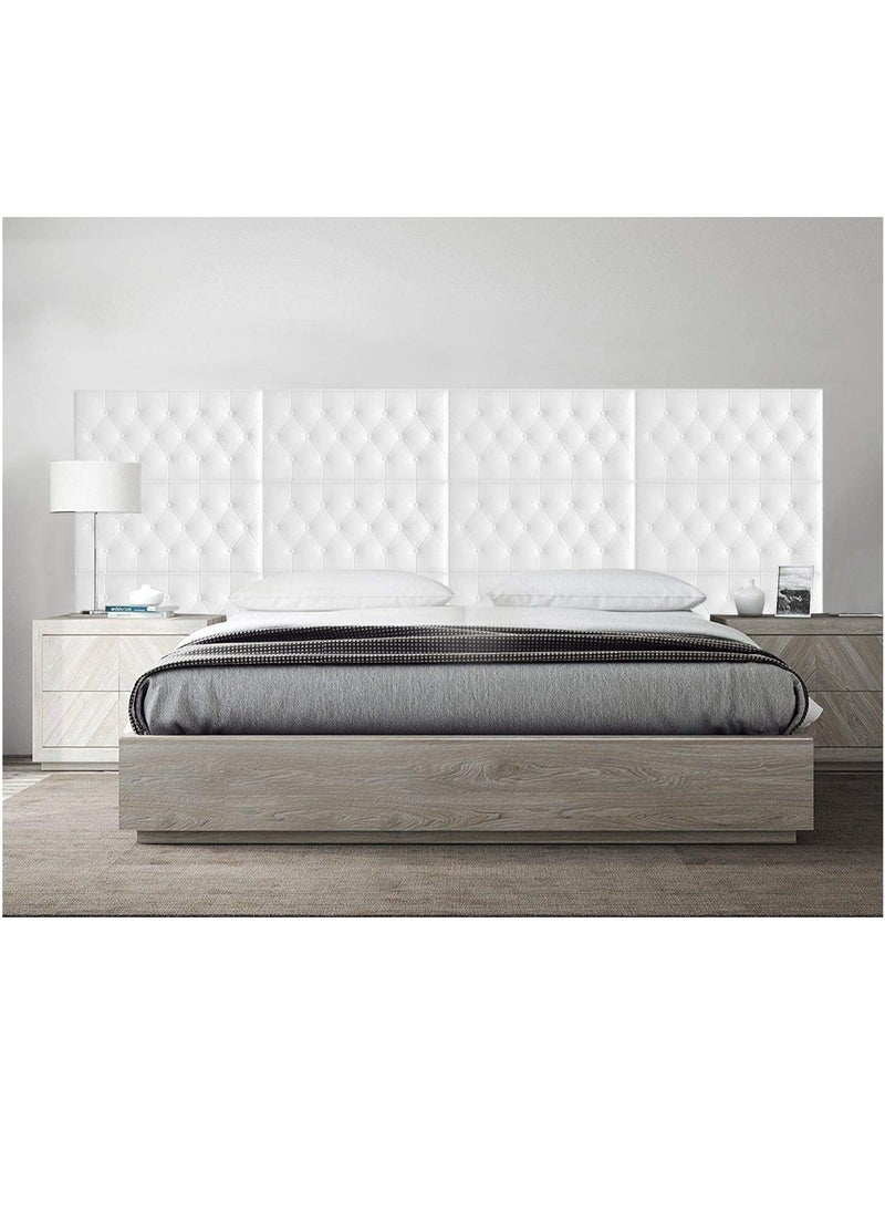 FLETIX 3D Self Adhesive Foam White Wallpaper Panels for Walls Living Room Bedroom Kitchen Self Adhesive Soft Cushion Pe Foam 3D Wallpaper (35 X 70cm, Appx. 2.7Sq Feet)(Colour White)
