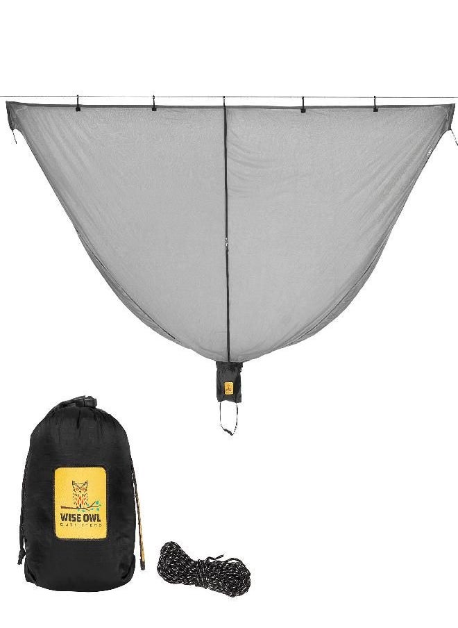 Wise Owl Outfitters Hammock Bug Net - The SnugNet Mosquito Net for Hammocks - Premium Quality, Waterproof, Mesh Hammock Netting w/Double-Sided Zipper - Essential Camping Gear, Black