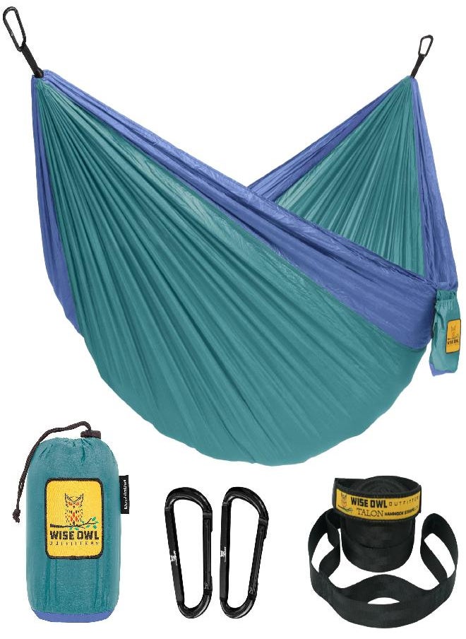 Wise Owl Outfitters Camping Hammock - Portable Hammock, Camping Accessories Single or Double Hammock for Outdoor, Indoor w/Tree Straps