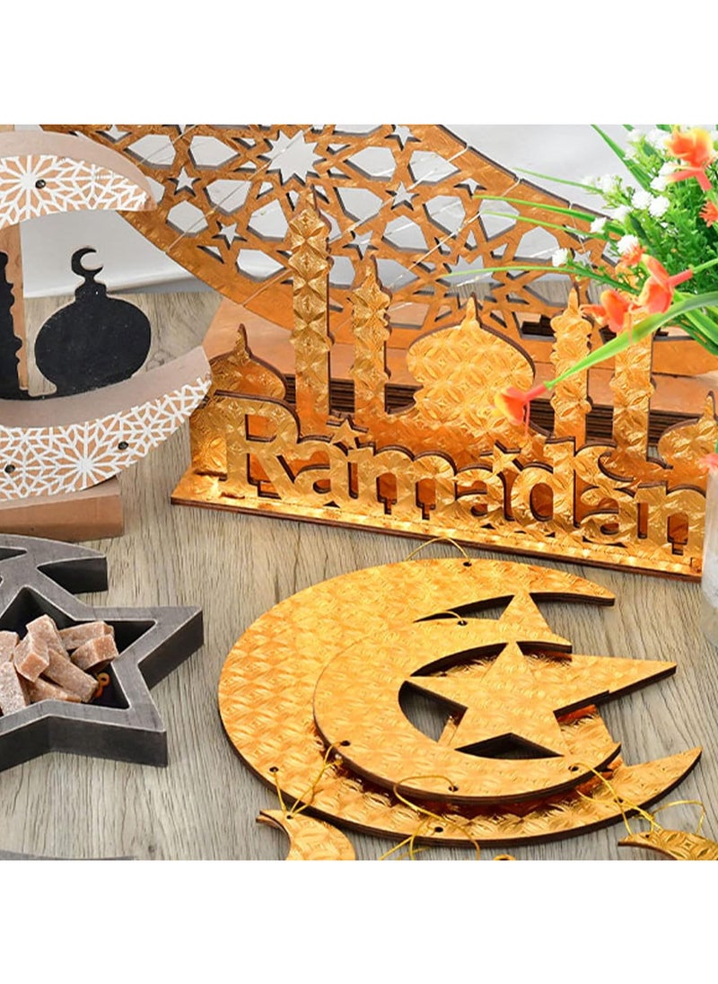 Ramadan Decorations for Home -2025-2 Pieces Ramadan Decorations Ramadan Hanging Ornaments Wall Decor - Ramadan Party Decoration - Eid Hanging Decorations