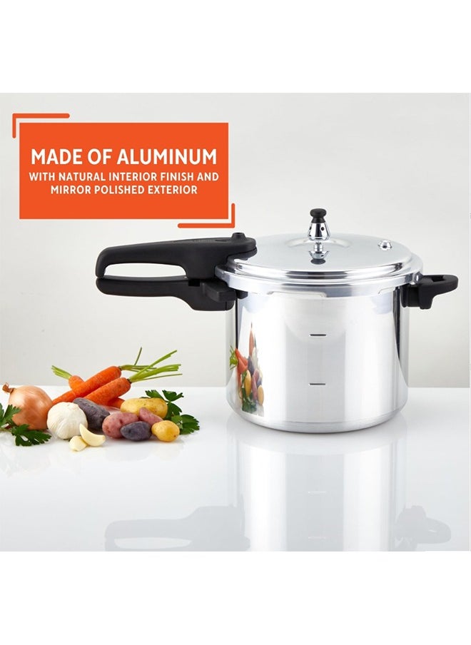 5L Aluminium Pressure Cooker Pressure Canner Induction Compaitable Durable Polished Surface For Quick Heating with Release Valve & Multiple Protective Devices