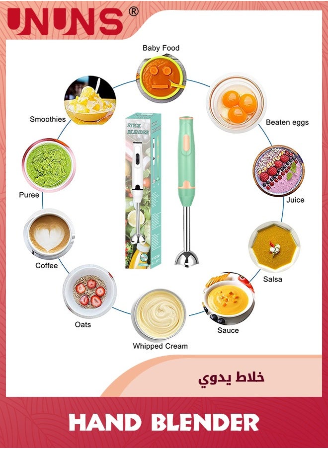 3-in-1 Immersion Hand Blender,Stainless Steel Blades,Corded Blender,Including Whisk And Milk Frother,Pressure Controlled Stick Mixer,Sauces,Soup,Smoothies,Baby Food