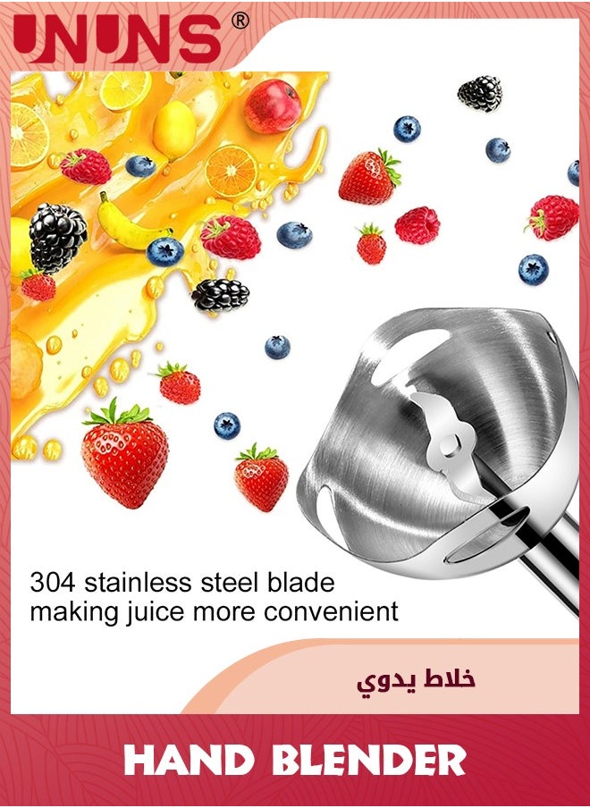 3-in-1 Immersion Hand Blender,Stainless Steel Blades,Corded Blender,Including Whisk And Milk Frother,Pressure Controlled Stick Mixer,Sauces,Soup,Smoothies,Baby Food
