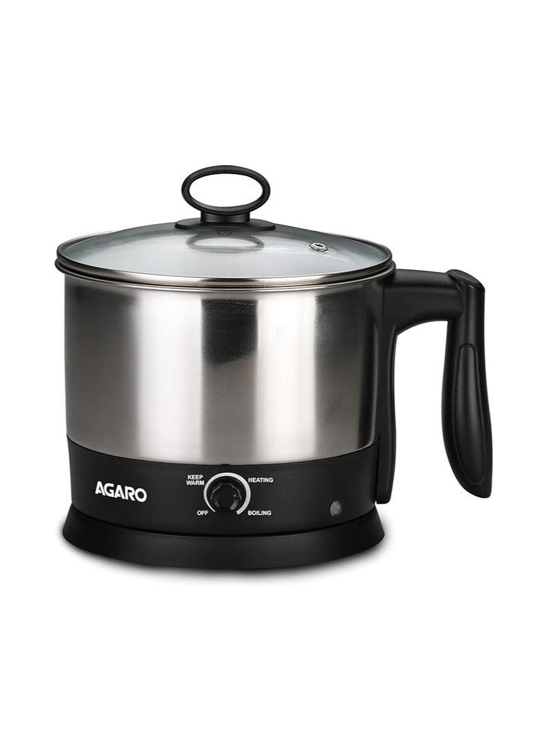 AGARO Esteem Multi Kettle 1.2 Litre, 600 watts with 3 Heating Modes & Rapid Boil Technology (Silver) |Stainless Steel