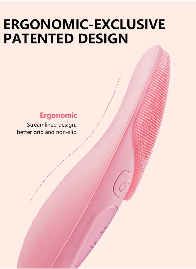 Portable Rechargeable Waterproof Silicone Sonic Facial Cleansing Brush for Deep Cleaning and Exfoliation