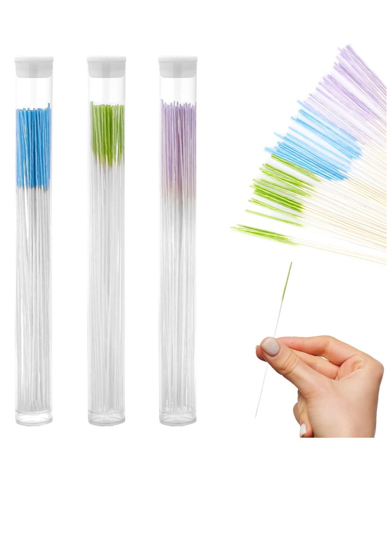 180 PCS Ear Hole Ear Care Kit Disposable Earrings Hole Cleaner Ear Piercing Care Cleaning Tool Ear Hole Cleaning Line Ear Piercing Cleaning Floss for Girls Women Men (Green, Purple, Blue)