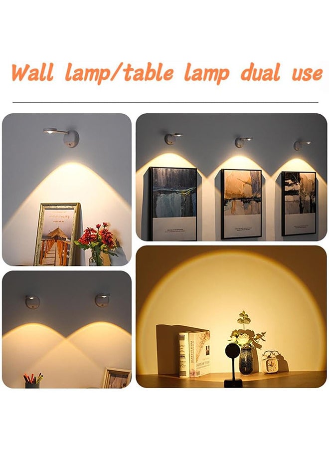 Motion Sensor Rechargeable LED Picture Light Dimmable 360 Degree Rotation Stick on Wall Sconce for Paintings Battery Operated