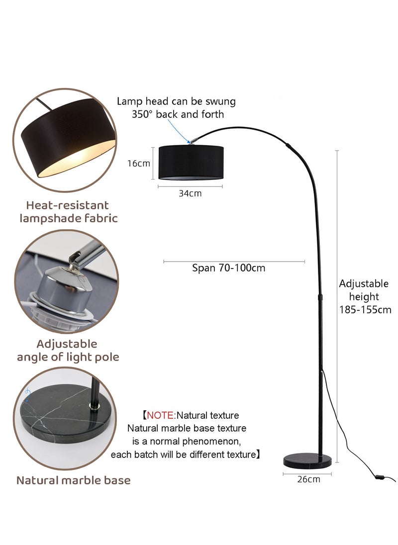 Floor Lamp With Led Bulb Metal 12W Warm Light Black