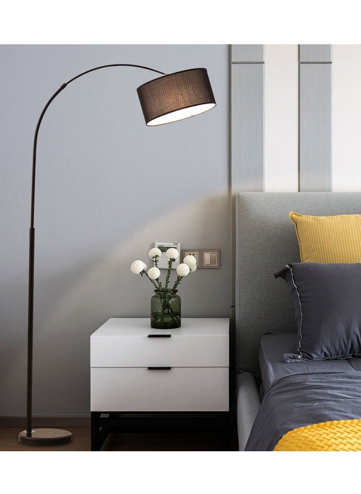 Floor Lamp With Led Bulb Metal 12W Warm Light Black