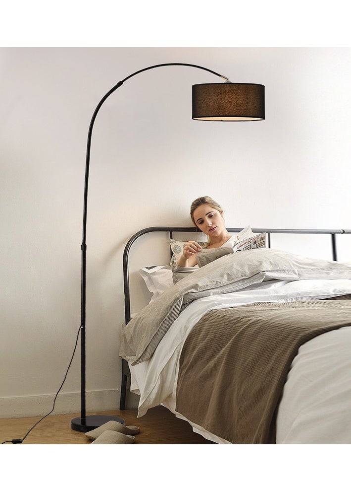 Floor Lamp With Led Bulb Metal 12W Warm Light Black