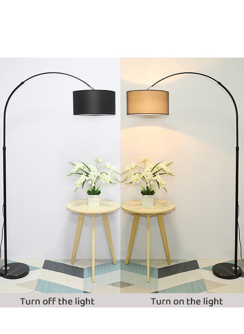 Floor Lamp With Led Bulb Metal 12W Warm Light Black