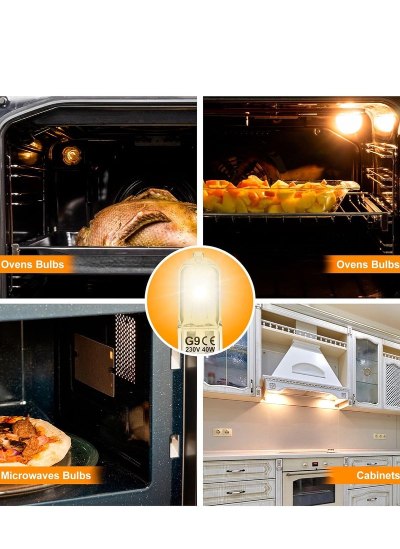 G9 Halogen Light Bulbs, G9 40W Halogen Bulbs, 2700K Warm White G9 230V Dimmable Capsule Bulbs, Non-Flicker,12 Pack