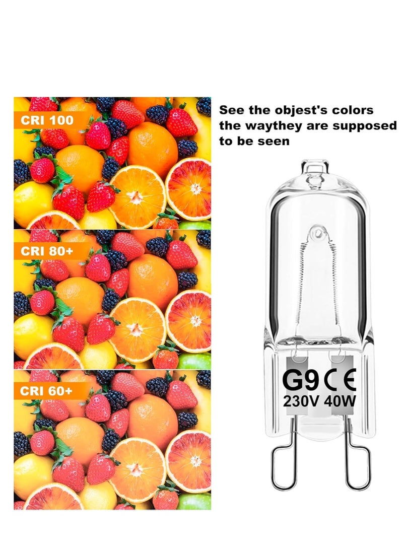 G9 Halogen Light Bulbs, G9 40W Halogen Bulbs, 2700K Warm White G9 230V Dimmable Capsule Bulbs, Non-Flicker,12 Pack