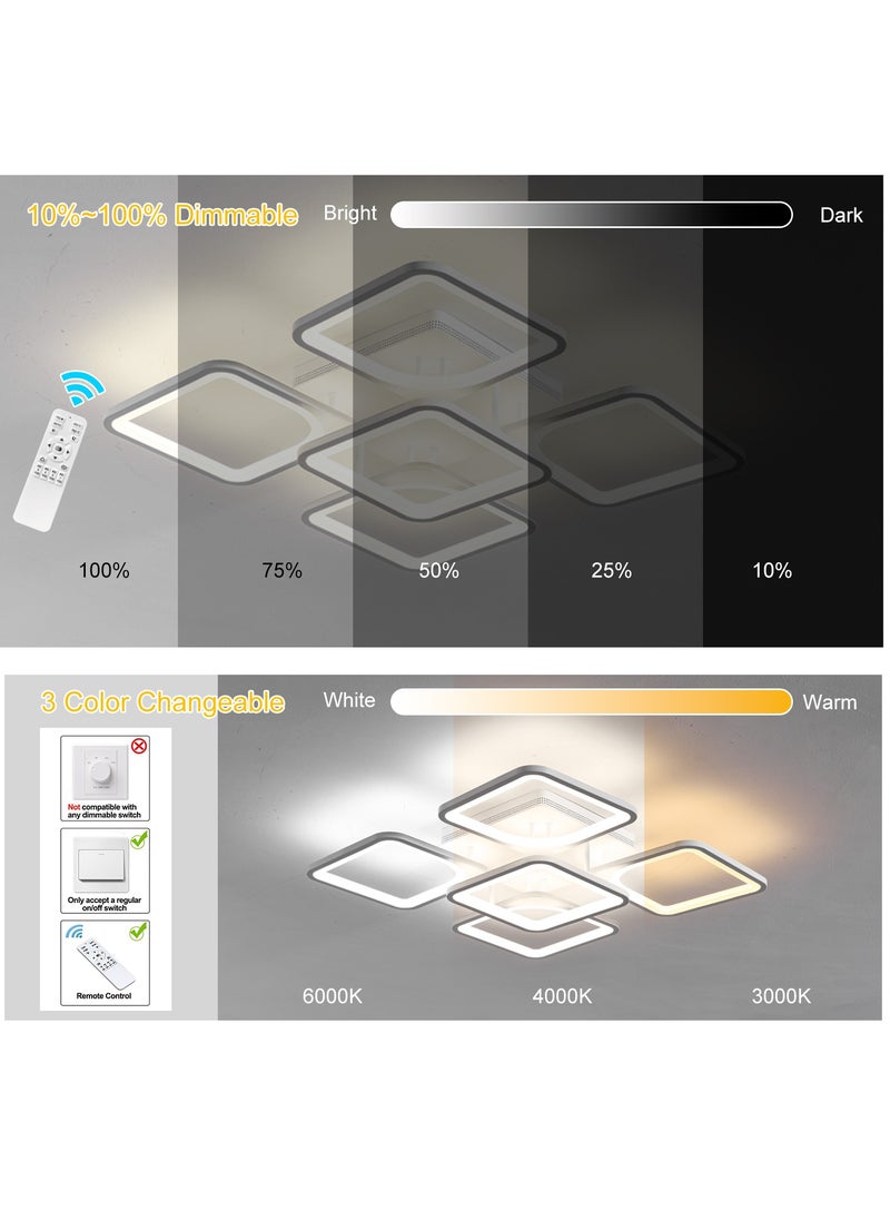 Modern Dimmable LED Ceiling Light, 23.6