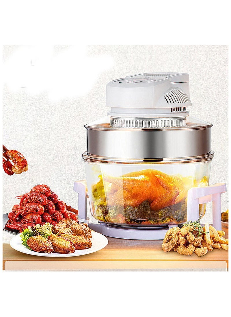 Professional Glass Round Household Use Electrical Tabletop Convection Halogen Oven