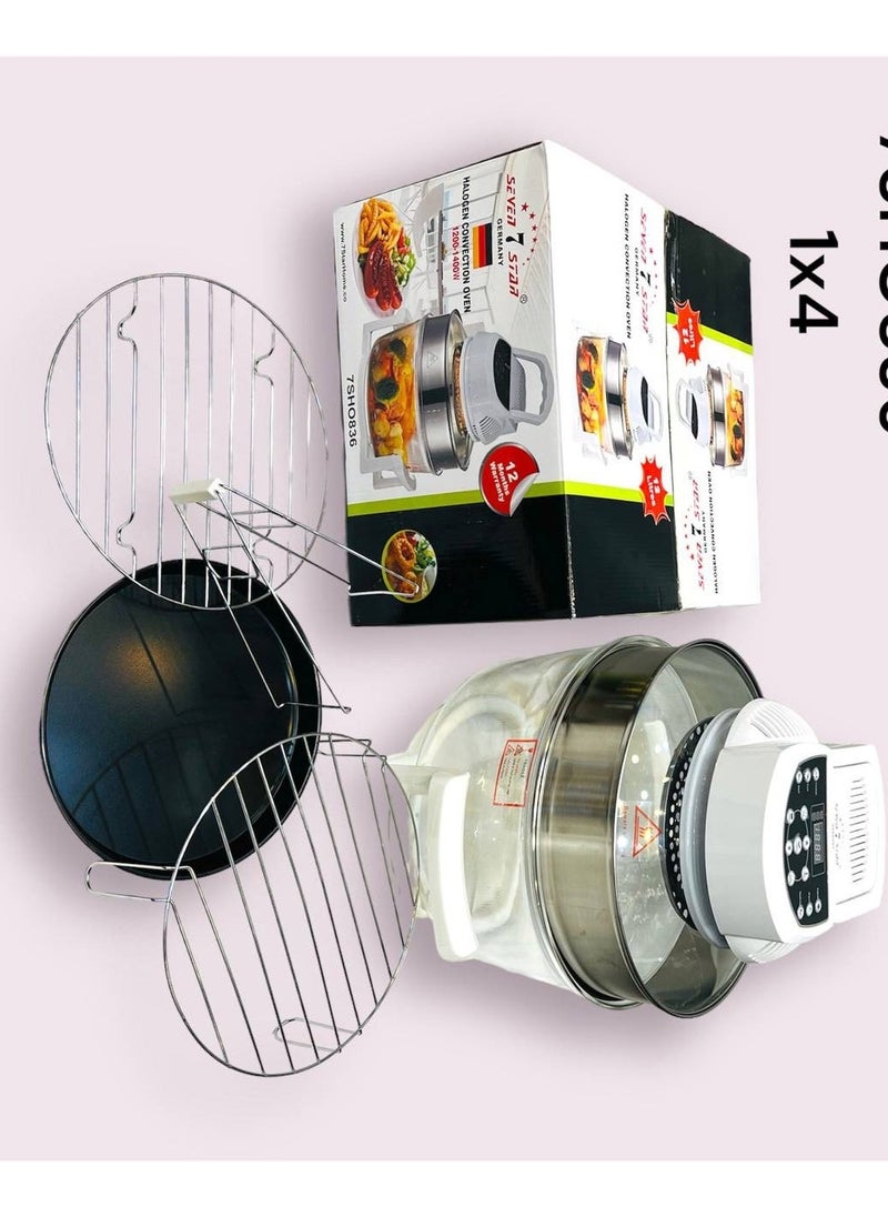 Professional Glass Round Household Use Electrical Tabletop Convection Halogen Oven