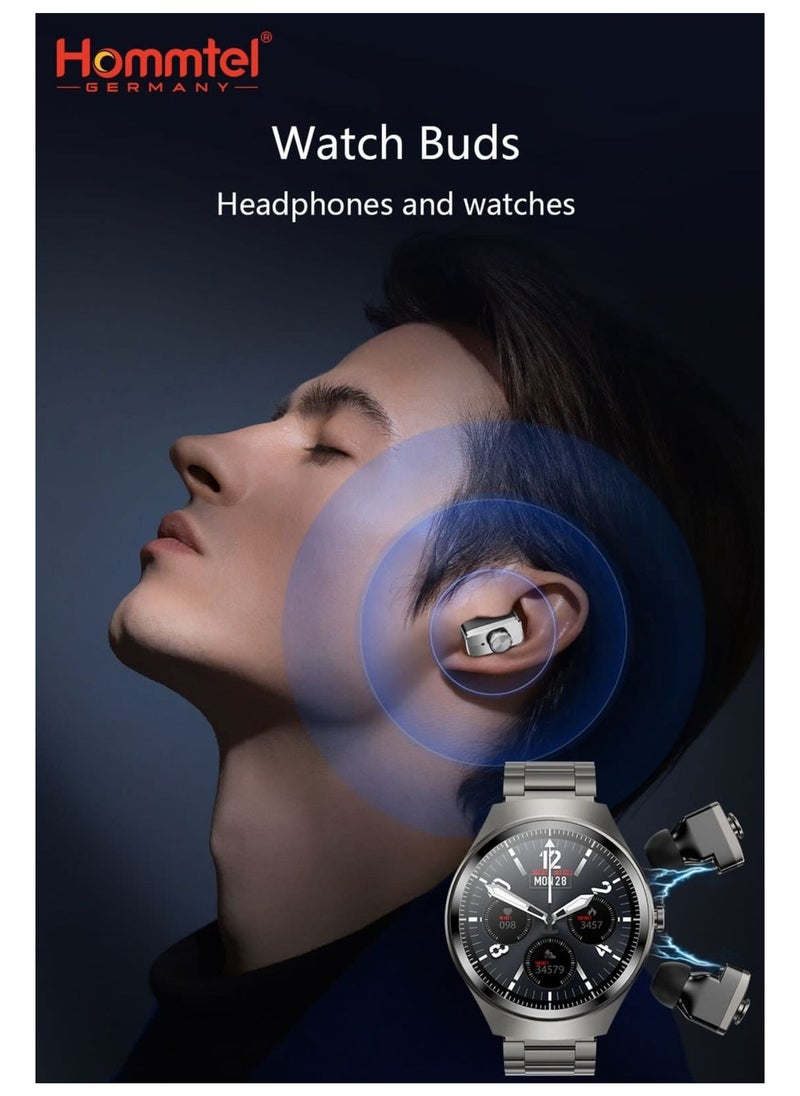 Premium Smartwatch with AMOLED Display, Detachable Earbuds, and Bluetooth 5.4 Connectivity