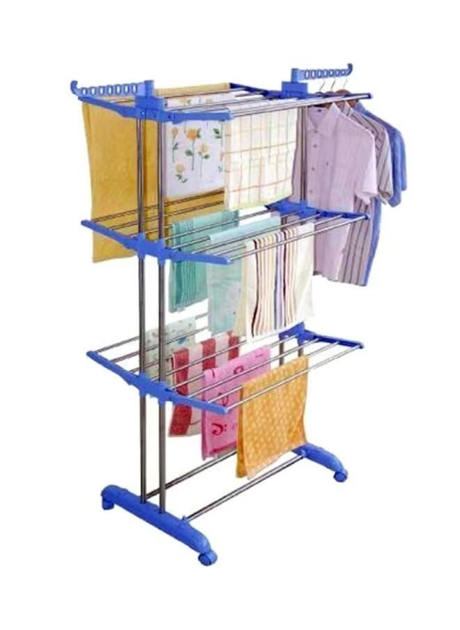 3-Layers  Clothes Drying Stand Silver/Blue 170x126x64cm