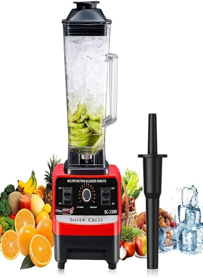 High Speed Countertop Blender With Pure Copper Motor, 6 Sharp Stainless Steel Blades 2.5L Red