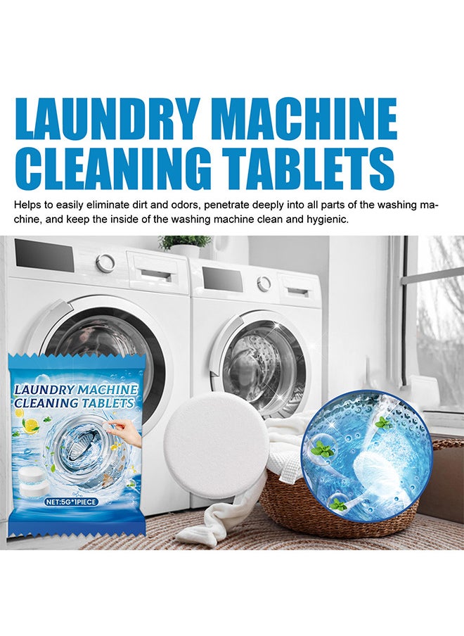 20 PIECES Laundry Machine Cleaning Tablets, Washing Machine Cleaner Effervescent Tablets Washing Machine Cleaner Descaling Agent, Suitable For Washing Machine Cleaning, Sterilization, Dirt Removal