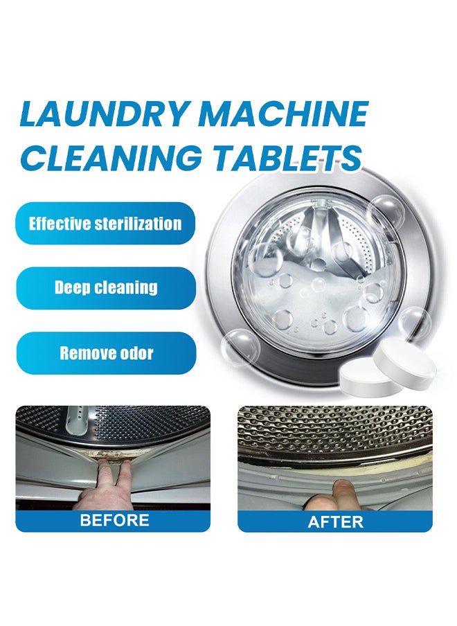 20 PIECES Laundry Machine Cleaning Tablets, Washing Machine Cleaner Effervescent Tablets Washing Machine Cleaner Descaling Agent, Suitable For Washing Machine Cleaning, Sterilization, Dirt Removal