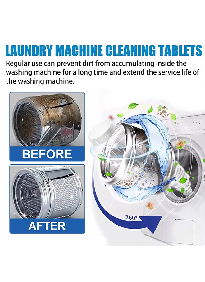 20 PIECES Laundry Machine Cleaning Tablets, Washing Machine Cleaner Effervescent Tablets Washing Machine Cleaner Descaling Agent, Suitable For Washing Machine Cleaning, Sterilization, Dirt Removal