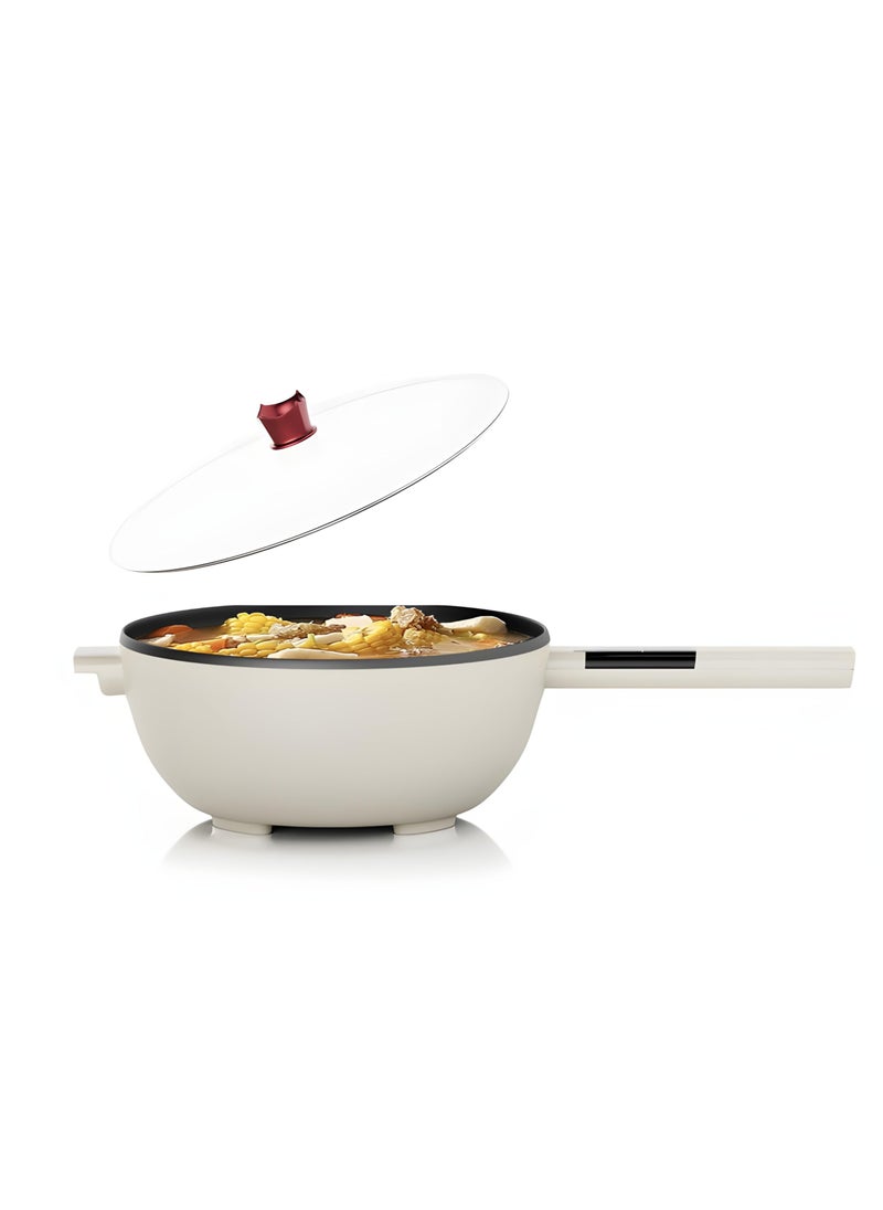 Electric Hot Pot 4L - Non-Stick Multi-Cooker, Electric Skillet, Frying Pan, Saucepan for Ramen, Noodles, Steak, Eggs, Pasta, Rice, Soup, Sauté & Shabu Shabu