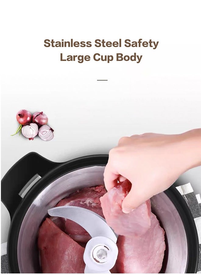 6L Stainless Steel Multifunctional Dual Speed Regulation Double Layer Four Blade Knife Cooking Machine, Household Meat Grinder, Meat Shredder, and Dumpling Filling Grinder