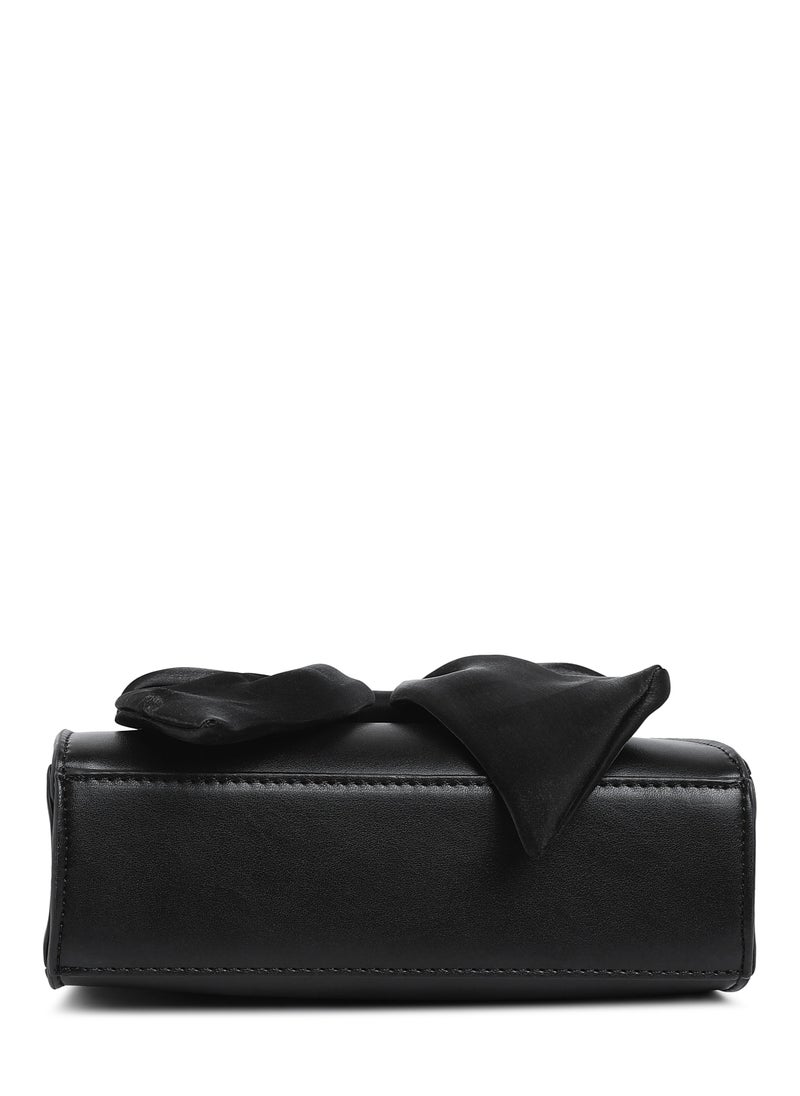 Big Bow Detail Mini Handbag in Black