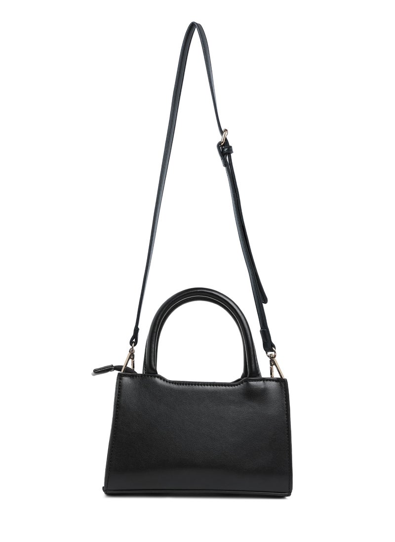 Big Bow Detail Mini Handbag in Black