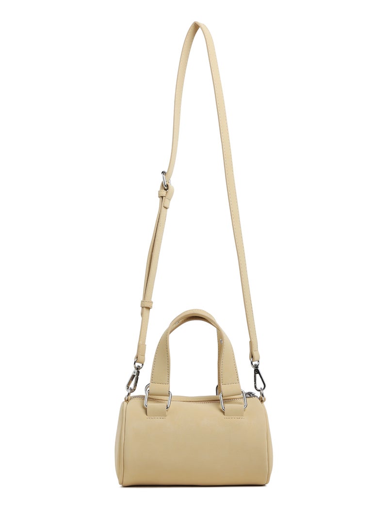 Mini Cylinder Hand Bag in Nude