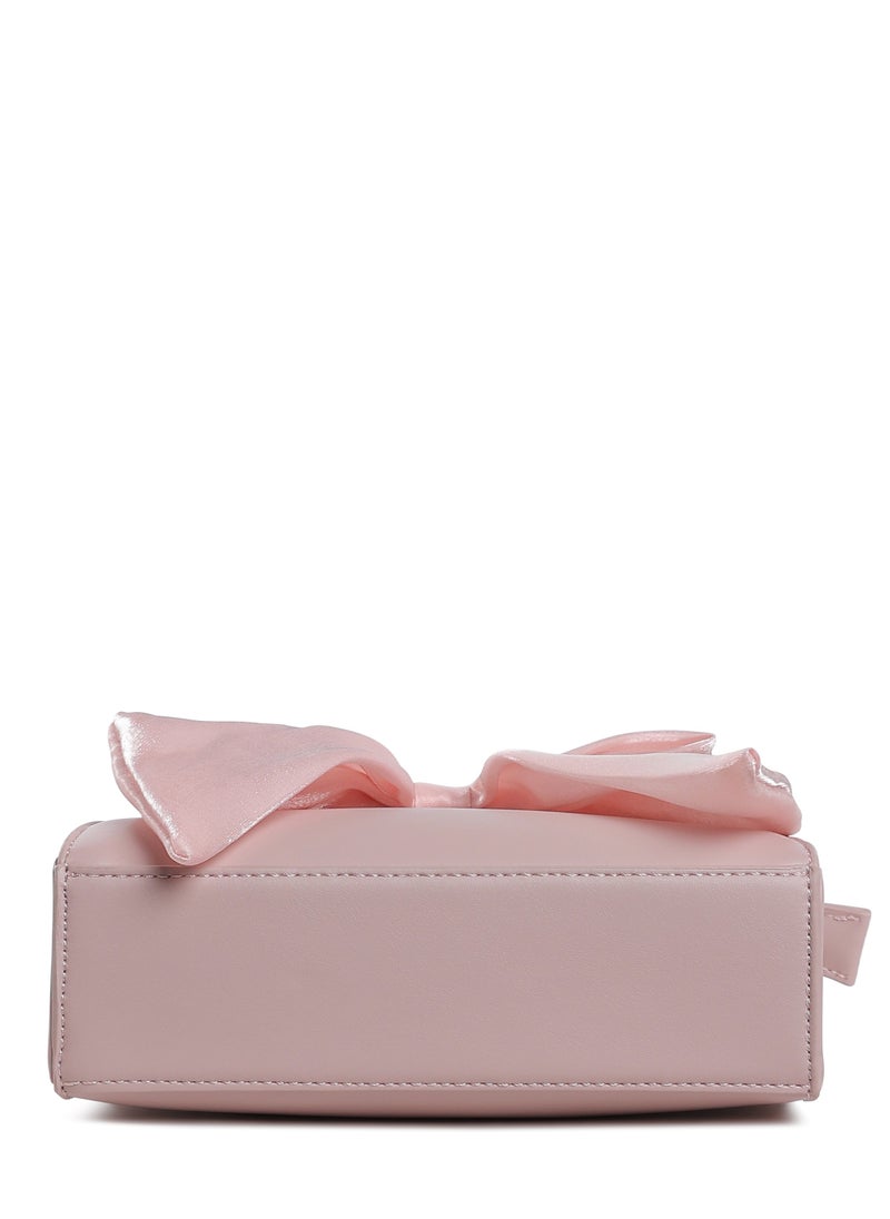 Big Bow Detail Mini Handbag in Pink