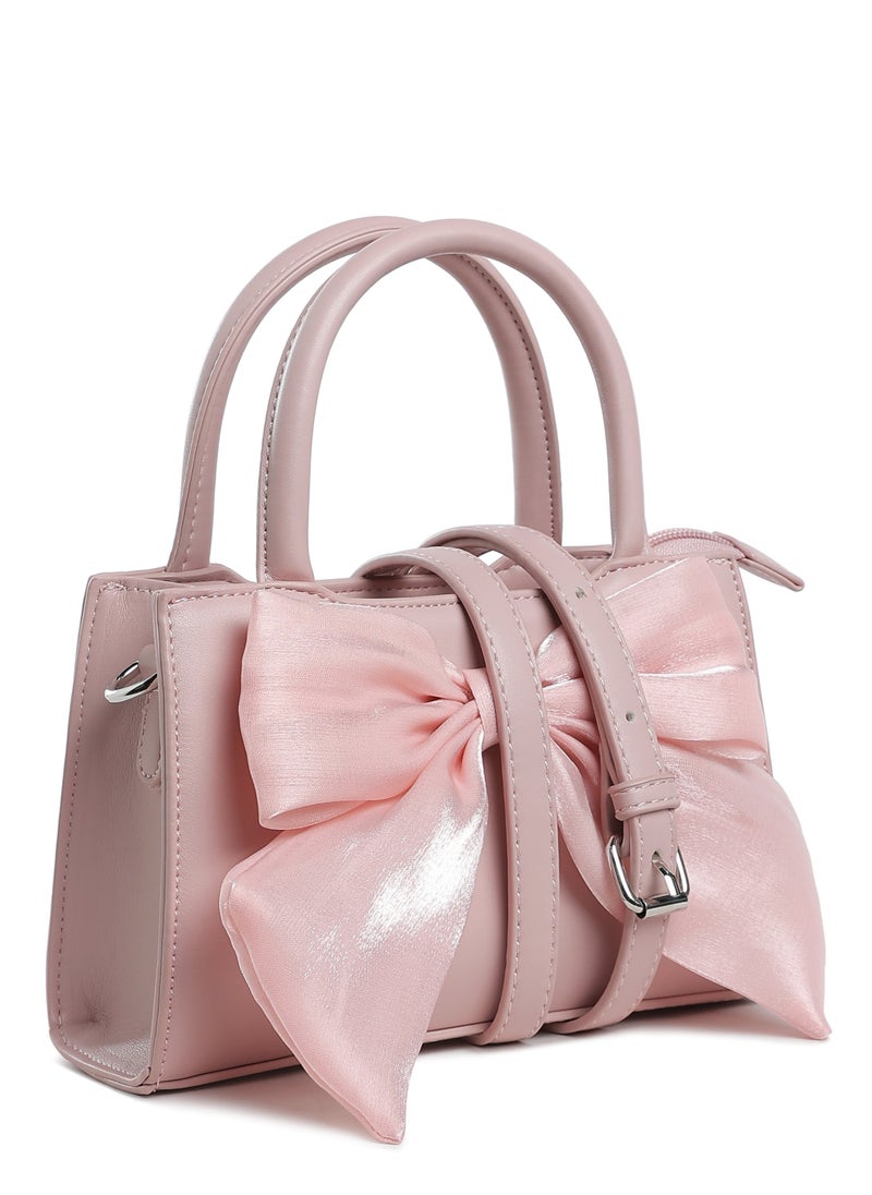 Big Bow Detail Mini Handbag in Pink