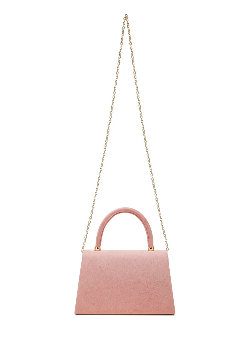 Mini Top Handle Brooch Bag in Pink