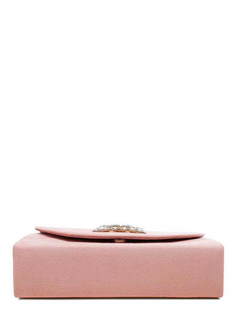 Mini Top Handle Brooch Bag in Pink