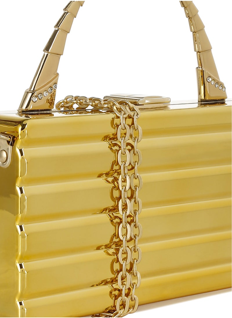 Gold Metallic Mini Box Bag