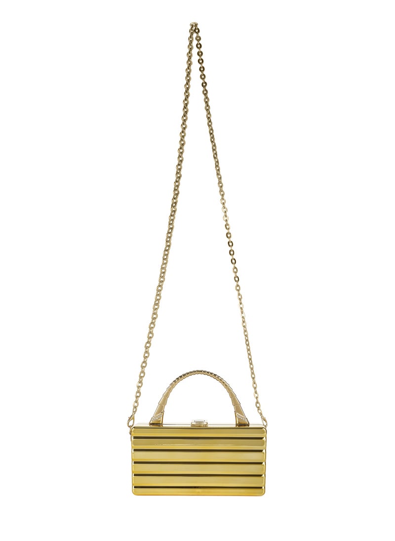 Gold Metallic Mini Box Bag