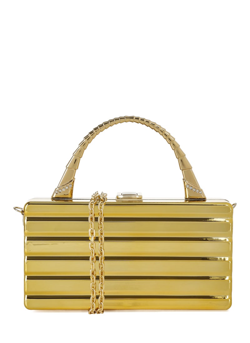 Gold Metallic Mini Box Bag